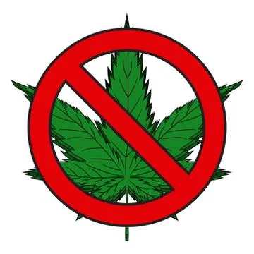 Hemp leaf. Dependence on marijuana. Vector illustration. Hand drawing. Stock Illustration