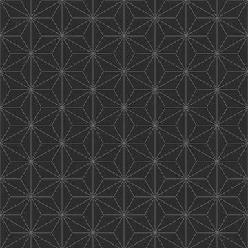 Hemp leaf pattern background, traditional Japanese pattern (gray) Stock Illustration