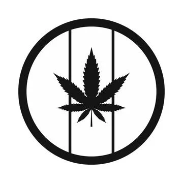 Hemp leaf on round rasta flag icon Stock Illustration