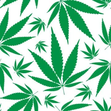 Hemp leaves seamless pattern Stock Illustration
