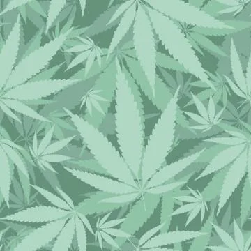 Hemp leaves seamless pattern Stock Illustration