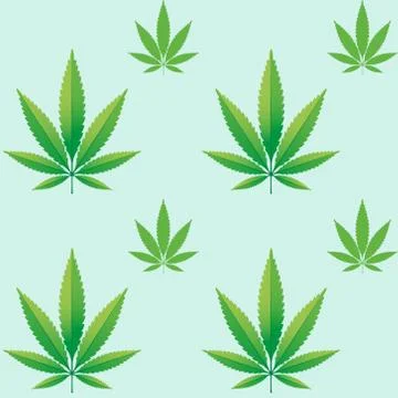 Hemp leaves seamless pattern Stock Illustration