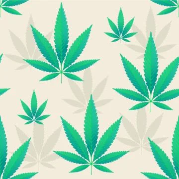 Hemp leaves seamless pattern Stock Illustration