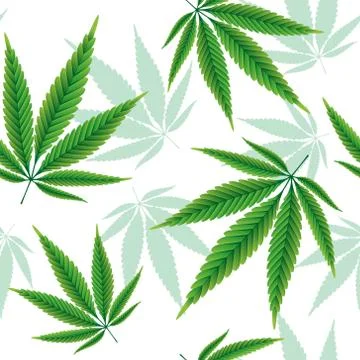 Hemp leaves seamless pattern Stock Illustration