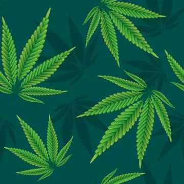 Hemp leaves seamless pattern Stock Illustration