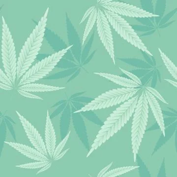 Hemp leaves seamless pattern Stock Illustration