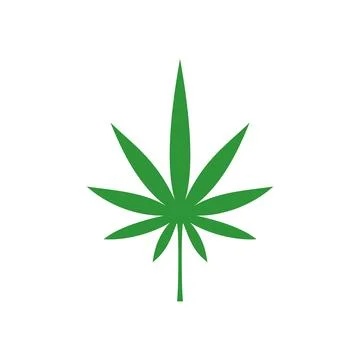 Hemp Marijuana Leaf Icon Vector Logo Template Illustration Design Stock Illustration