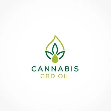 Hemp oil and healthy cannabis medicine cbd logo Stock Illustration