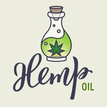 Hemp Oil Stock Illustration