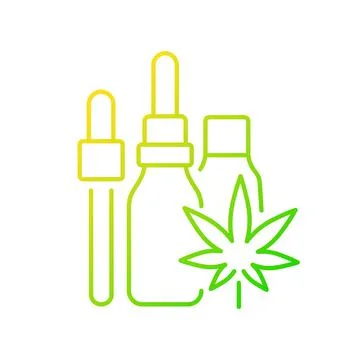 Hemp oil tincture gradient linear vector icon Stock Illustration