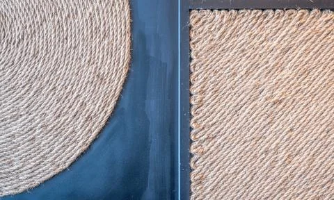 Hemp rope with circle and rectangle Foto stock