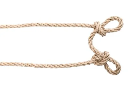 Durable Colored Rope For Climbing Equipment On A White Background