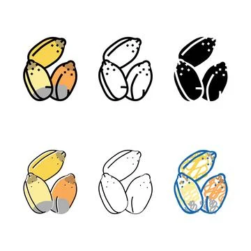 Hemp seed color icon vector stylized Stock Illustration