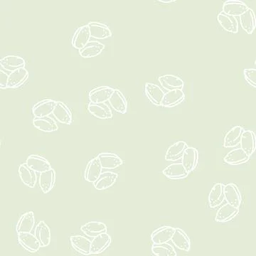 Hemp seed line seamless pattern Stock Illustration