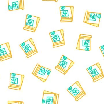 Hemp seeds bag vector seamless pattern Stock Illustration
