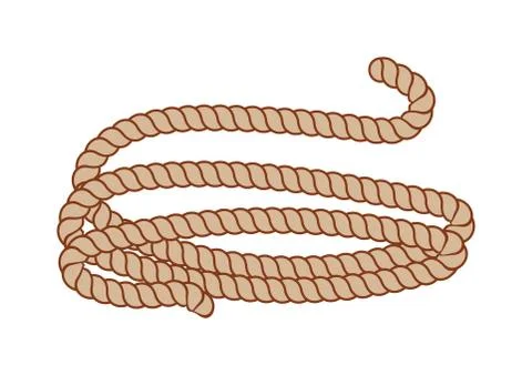 Hemp three strand rope coiled in a circular pattern vector illustration Stock Illustration