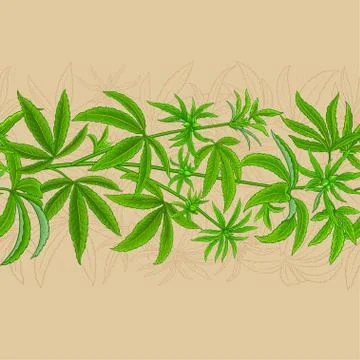 Hemp vector pattern Stock Illustration