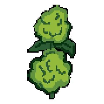 Hemp weed bud pixel art vector illustration Stock Illustration