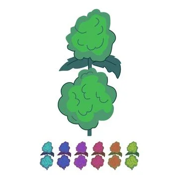 Hemp weed bud vector cartoon graphic Stock Illustration