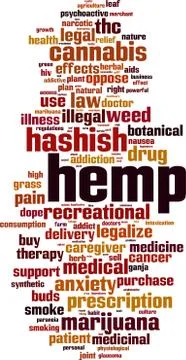 Hemp word cloud Stock Illustration