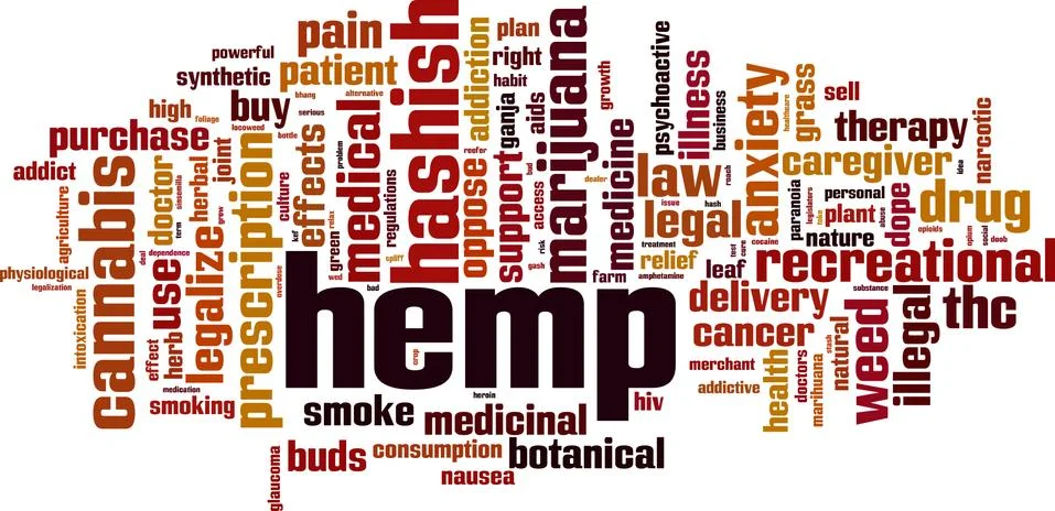 Hemp word cloud Stock-Illustration