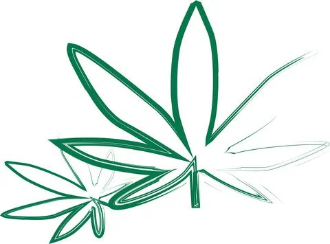 Hemp's leaves Illustrazione stock