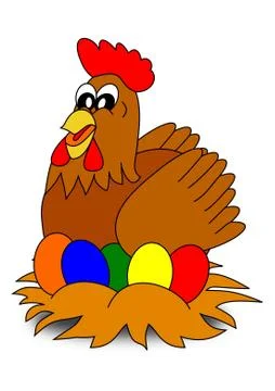 Hen and Easter Illustrazione stock