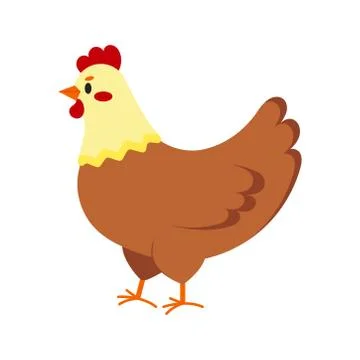 Hen bird isolated on white background. Stock Illustration