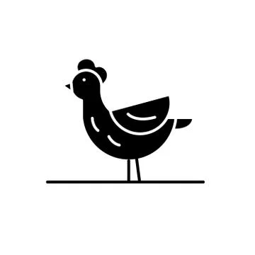 Hen black icon, vector sign on isolated background. Hen concept symbol Stock Illustration