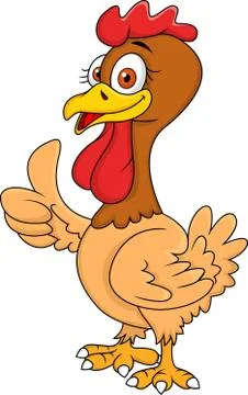 Hen cartoon with thumb up Stock Illustration