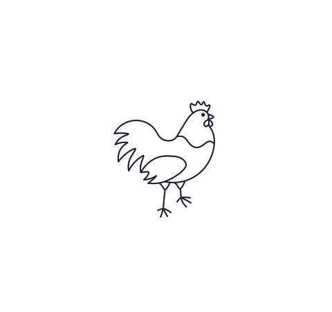 Hen drawing Stock Illustration