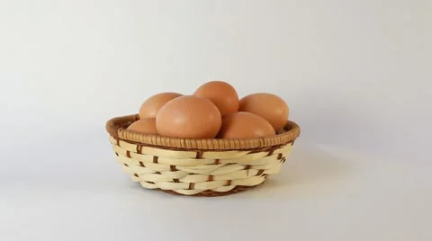 Hen Eggs  - Closeup Stock Footage 55784223