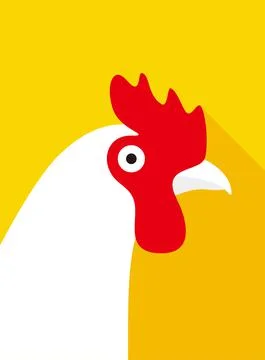 Hen face flat icon design, vector illustration Stock Illustration