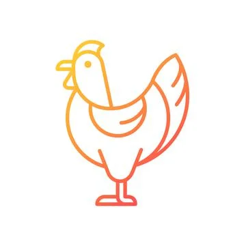 Hen gradient linear vector icon 스톡 일러스트