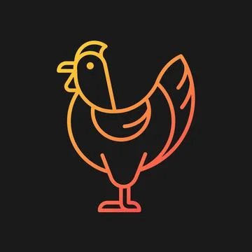 Hen gradient vector icon for dark theme Stock Illustration