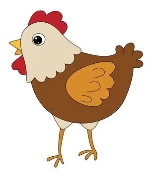 A hen isolated on a white background Stock Illustration