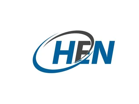 HEN letter creative modern elegant swoosh logo design Stock Illustration