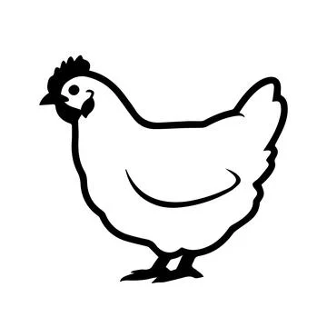 Hen Line Art Illustrazione stock
