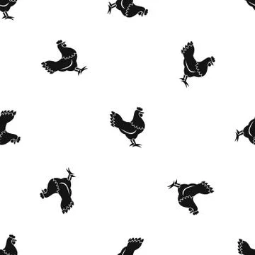 Hen pattern seamless black 스톡 일러스트