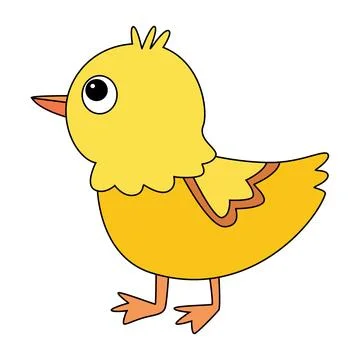 A hen with a sad face isolated on a white background Stock Illustration