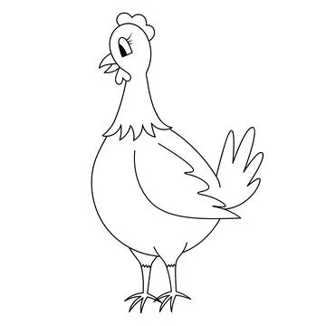 Hen. Sketch. Vector illustration. Illustrazione stock