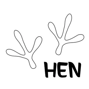 Hen trace vector design isolated on white background Stock Illustration