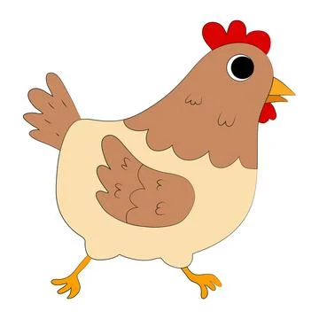 A hen is walking vector illustration Illustrazione stock