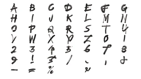 Henddrawn alphabet Stock Footage 97877878