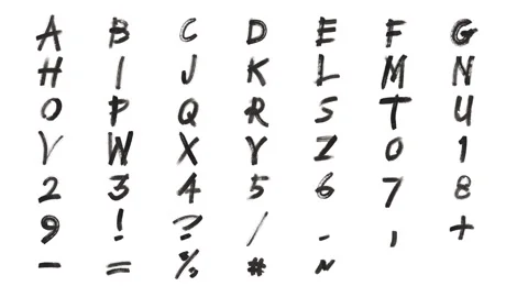 Henddrawn alphabet 스톡 동영상 97878158