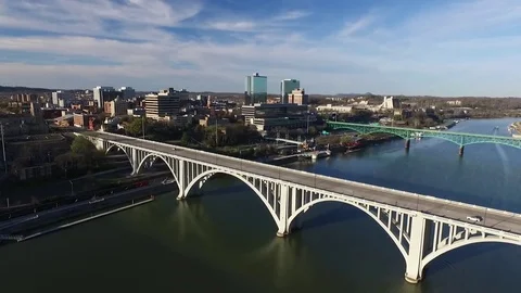 Henley Street Bridge Downtown Knoxville Stock Footage