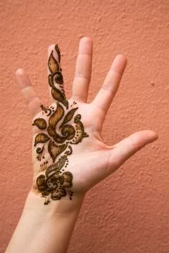 Henna on hand Stock Photos