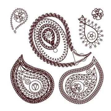 Henna indian tattoo doodle elements Illustrazione stock