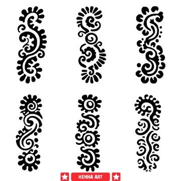 Henna inspired Vector Elements  Cultural Symbols for Digital and Print Media Stock Illustration