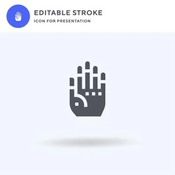 Henna Painted Hand icon vector, filled flat sign, solid pictogram isolated on イラスト素材